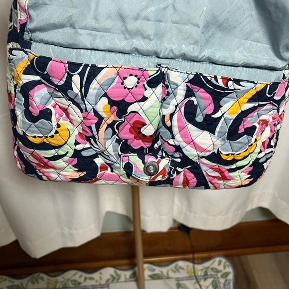 Vera Bradley Vibrant Pink & Yellow Shoulder Bag Adjustable Strap and Wallet - Picture 4 of 8